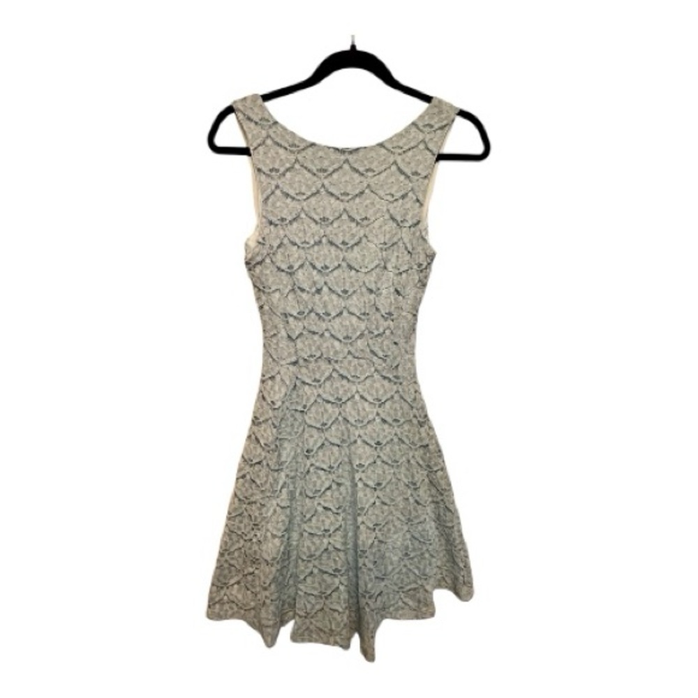 Aqua Baby Blue Lace Fit and Flare Mini Dress Size Small